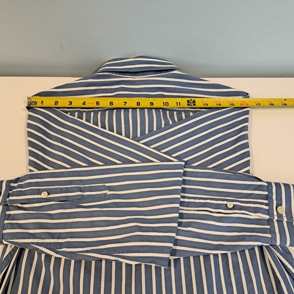 Abercrombie & Fitch Men's Small Muscle Fit Long Sleeve Button Down Striped Shirt - Picture 12 of 14